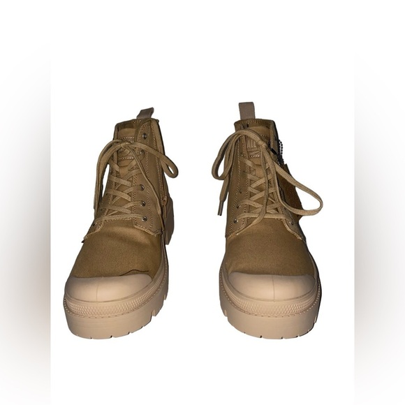 Free People Pallabase Twill Platform Sneaker Boot Lace Up NEW Women 10M Trails - Picture 5 of 13